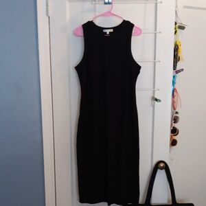 C&C California Black Ribbed Midi Dress